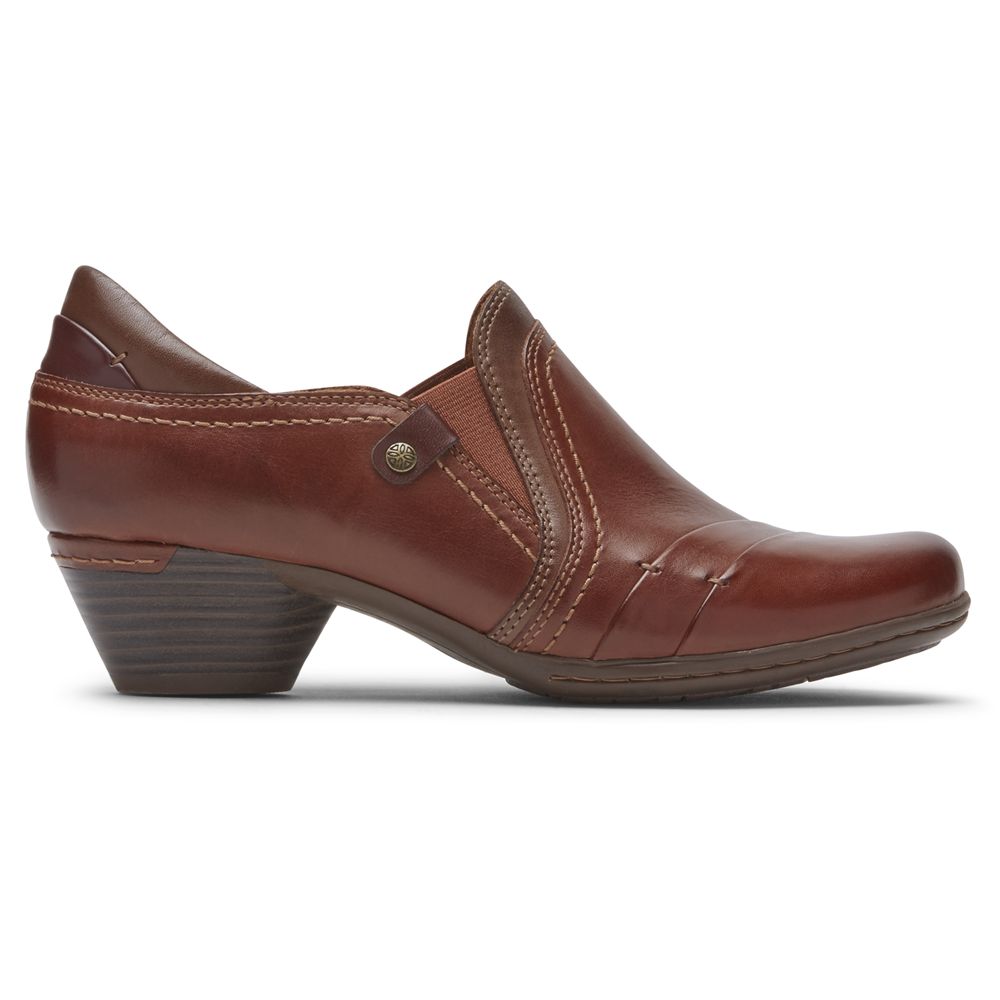 Rockport Women's Cobb Hill Laurel Slip-On Pumps - Brown - USA (4071MBGES)